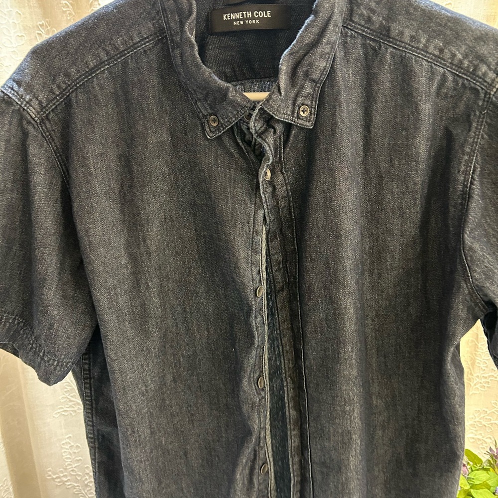 Kenneth Cole Men's Charcoal Button Down Shirt